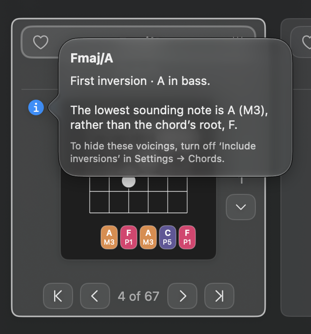 Frettler chord diagram showing inversion